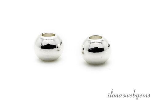 50 Pieces Premium silver plated bead approx. 4mm