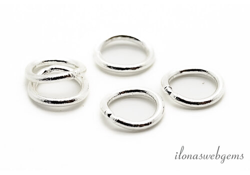 Premium silver plated oogje gesloten ca. 6x0.9mm