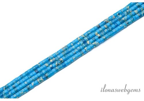 Türkisfarbene Howlith-Heishi-Perlen, ca. 2,5 x 4 mm