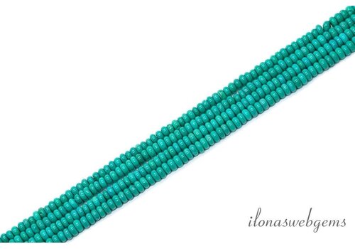 Türkisfarbene Howlith-Rondelle, ca. 2 x 4,5 mm