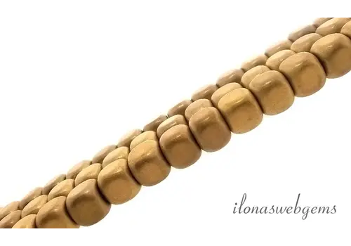 Hermatiet kralen goud mat kubus ca. 3mm
