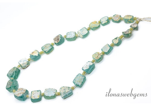 Roman Glass kralen Mix op-en aflopend ca. 16x5mm