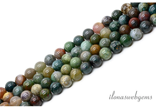 Indian Agate beads round approx. 8mm