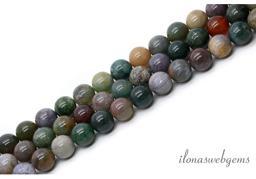 Indian Agate beads round approx. 10mm