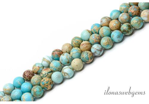 Serpentine kralen blauw rond ca. 8mm