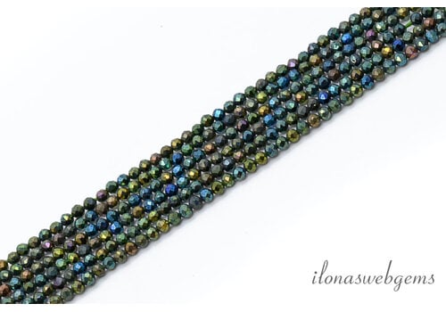 Grüner mystischer Spinell Mini-Facetten-Rondell ca. 2x1,5mm
