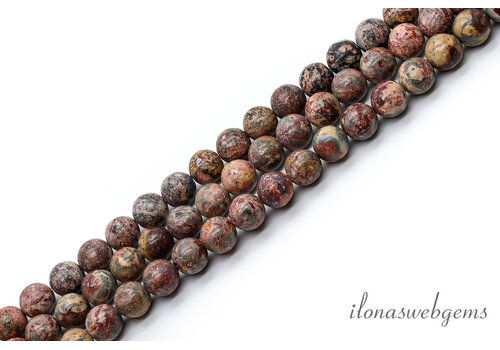 Red Leopard skin Jaspis kralen rond ca. 8mm