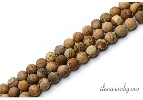 Desert Jasper beads round mat approx. 8.5mm