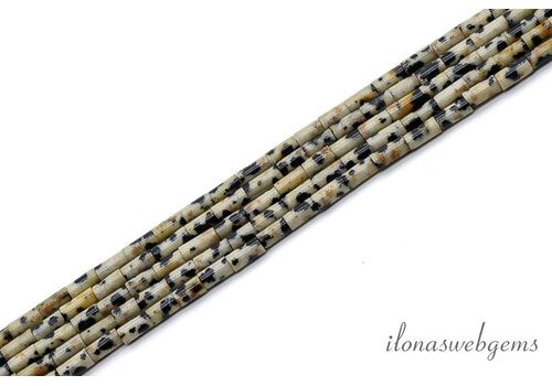 Dalmatiër Jaspis mini buiskraal ca. 4x2mm