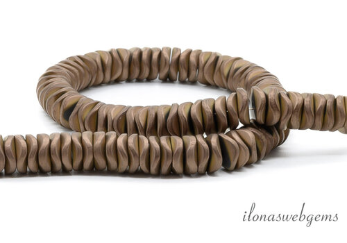 Hematite beads matte bronze discs approx. 6x2mm