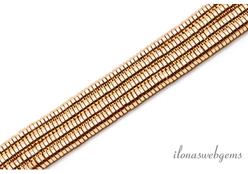 Hematite beads roundel rose gold colored approx. 4x1mm