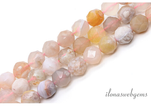 Sakura Achat Perlen facettiert rund ca. 10 mm