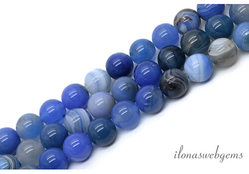 Blue Sardonyx beads round approx. 10mm