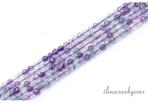 Fluoritperlen rund facettiert ca. 3mm