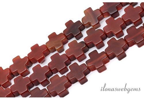 Karneol - Karneolperlenkreuz ca. 12mm