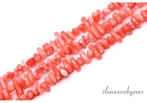 Koraal takjes zacht rood ca. 11x4mm