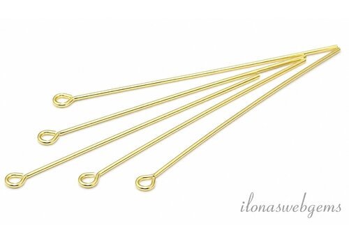 10 stuks Premium Gold Plated Kettelstift 40mm