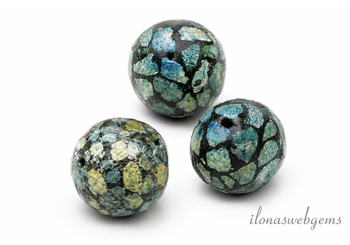 Tibetan Turquoise beads rond ca. 14 tot 15mm