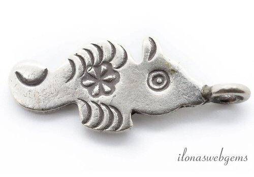 Sterling zilveren Hill tribe hangertje zeepaardje ca. 23x14x1mm