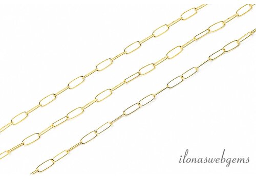 1cm Gold filled schakelketting rond ca. 5.2x2mm