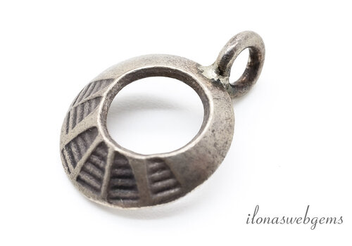 Sterling silver Hill tribe pendant approx. 16x12mm