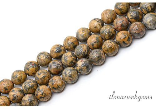 Leopard skin Jaspis kralen rond ca. 8mm
