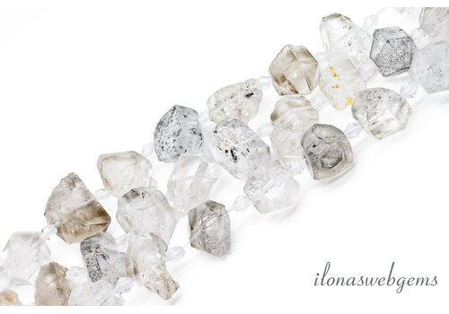 Herkimer Diamond Kwarts kralen ca 21x16mm