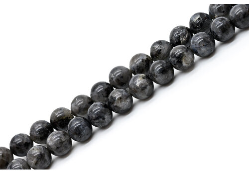 Larvikite beads round approx. 8mm