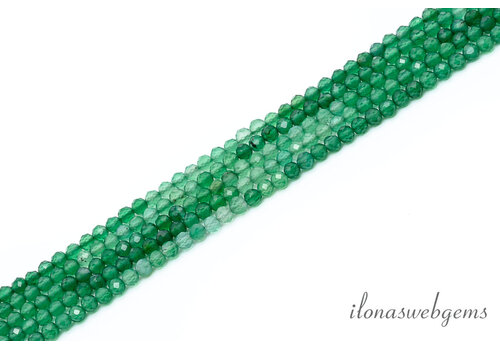Groene Onyx shaded mini facet rondel ca. 3x1,5mm