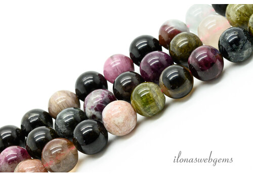 Tourmaline beads round approx. 8mm