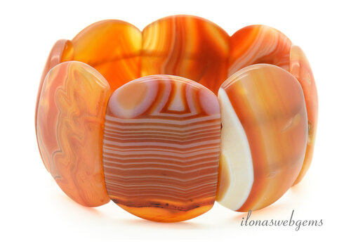 Agate bracelet matt approx. 37x28x8mm