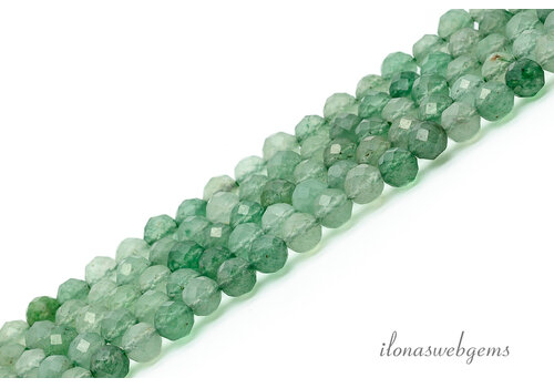 Jadeite mini beads, faceted, round, approx. 4mm