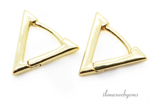 Premium gold plated oorhaakjes driehoek ca. 12 mm