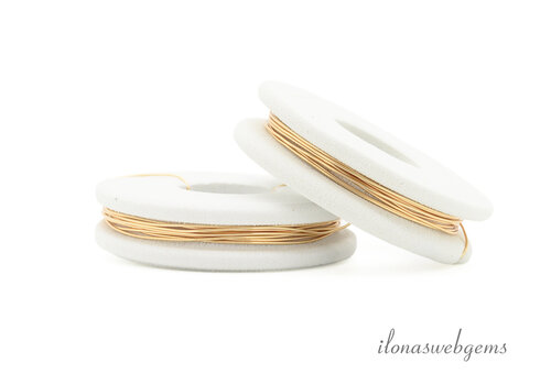 1 meter Premium gold plated draad 0.5mm warm goud