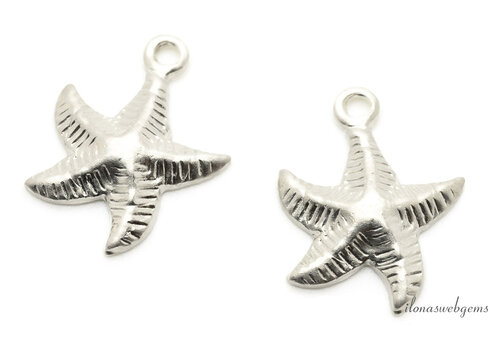 Sterling silver starfish pendant approx. 9.5mm