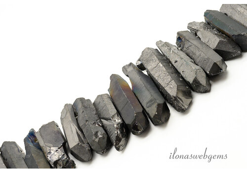 Rock crystal Obelisk beads ca.26x7x4mm