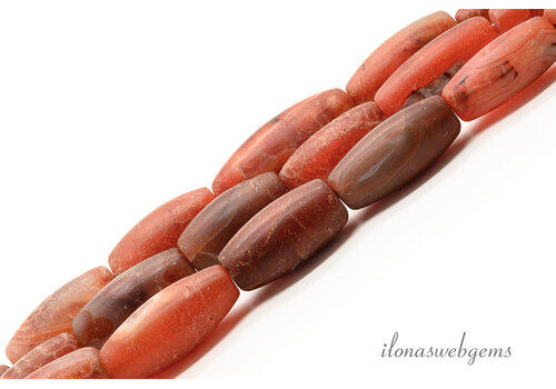 Crab Agate beads approx. 41x33x12mm