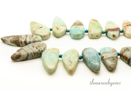 Peruvian Opal blue approx. 20x42x9mm