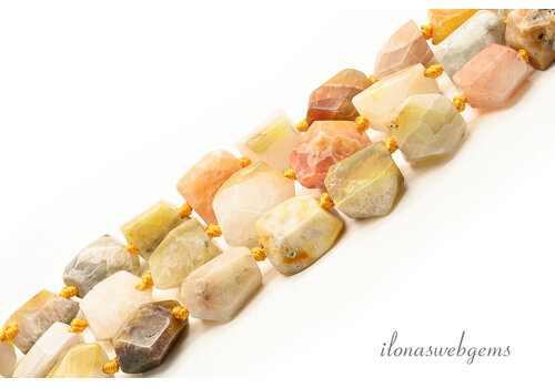 Agate beads brown-white nuggets approx. 25x25mm