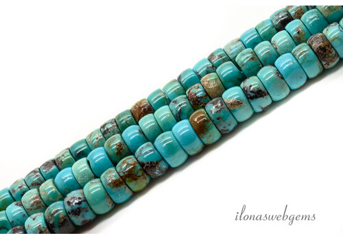 Turkoois Turquoise rondel kralen ca. 7x4mm
