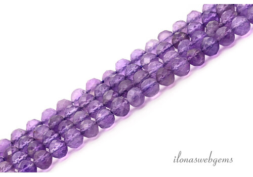 Amethist kralen facet rond ca. 4mm AA kwaliteit slijping