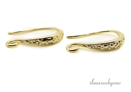 1 paar Premium gold plated oorhaakjes ca. 15mm