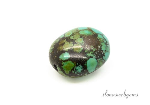 Turkoois Turquiose kraal ca. 24x21x14mm