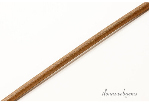 1 meter luxe Leer koord bruin rond 5mm