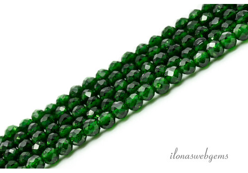 Groene Goudsteen kralen facet rond ca. 2mm