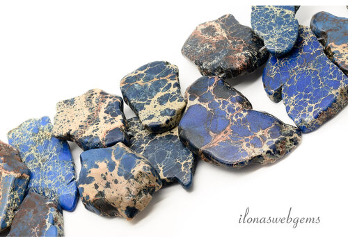 Howliet kralen blauw ca. 30x55mm