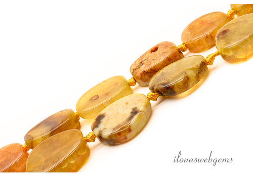 Orange agate beads approx. 15x30x10mm