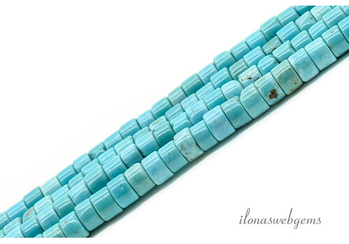 Turquoise Howliet buiskralen 2x3mm