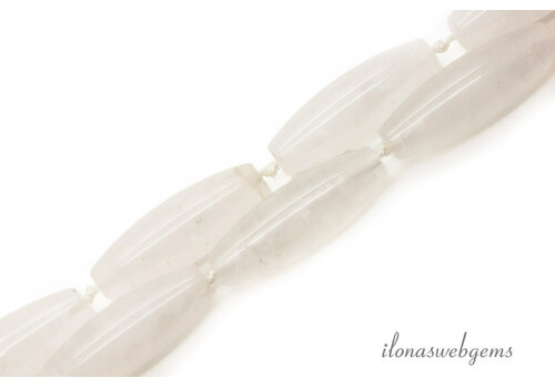 Rock crystal beads oval barrel approx. 41x15mm