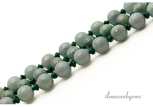 Jadeïet kralen groen rond ca. 6mm